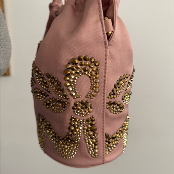 MCM Goldtone Crystal Bucket Bag MCM Himmel Laurel Drawstring Bucket Bag - Picture 3 of 16